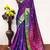 Purple pure silk woven zari work saree with blouse