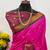 Pink pure silk woven zari work saree with blouse