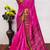 Pink pure silk woven zari work saree with blouse