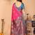 Pink pure silk woven zari work saree with blouse