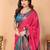 Pink pure silk woven zari work saree with blouse