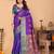 Purple pure silk woven zari work saree with blouse