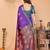 Purple pure silk woven zari work saree with blouse