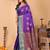 Purple pure silk woven zari work saree with blouse