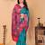 Multicolor pure silk printed zari work saree with blouse
