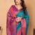 Multicolor pure silk printed zari work saree with blouse
