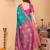 Multicolor pure silk printed zari work saree with blouse