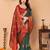 Dark green maroon silk blend woven zari work saree with blouse