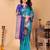 Light blue silk blend woven zari work saree with blouse