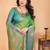Light green silk blend woven zari work saree with blouse