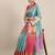Light blue blended cotton  zari work saree with blouse
