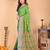 Light green silk blend woven zari work saree with blouse