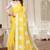 Yellow chanderi  zari work saree with blouse