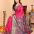 Pink blue silk blend woven zari work saree with blouse