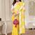 Yellow chanderi  zari work saree with blouse