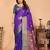 Purple silk blend woven zari work saree with blouse