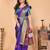 Purple silk blend woven zari work saree with blouse