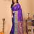 Purple silk blend woven zari work saree with blouse