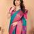 Green pink silk blend woven zari work saree with blouse
