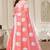 Pink chanderi  zari work saree with blouse