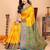 Yellow silk blend woven zari work saree with blouse