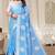 Light blue chanderi  zari work saree with blouse