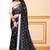 Black chanderi printed zari work saree with blouse