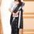 Black chanderi printed zari work saree with blouse