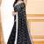 Black chanderi printed zari work saree with blouse