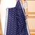 Blue chanderi printed zari work saree with blouse