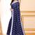 Blue chanderi printed zari work saree with blouse