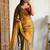 Gold pure silk woven zari work saree with blouse