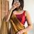 Gold pure silk woven zari work saree with blouse