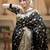 Black gold silk blend woven zari work saree with blouse