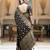 Black gold silk blend woven zari work saree with blouse