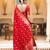 Red silk blend woven zari work saree with blouse