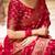 Red silk blend woven zari work saree with blouse