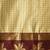 Beige blended cotton woven zari work saree with blouse