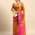 Gold blended cotton woven zari work saree with blouse