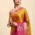 Gold blended cotton woven zari work saree with blouse
