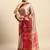 Pink blended cotton woven zari work saree with blouse