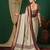 Beige blended cotton woven zari work saree with blouse