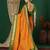 Orange blended cotton woven zari work saree with blouse