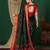 Green blended cotton woven zari work saree with blouse