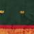 Green blended cotton woven zari work saree with blouse