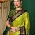 Multicolor blended cotton woven zari work saree with blouse
