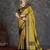 Mustard blended cotton woven zari work saree with blouse