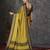 Mustard blended cotton woven zari work saree with blouse