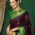 Magenta blended cotton woven zari work saree with blouse