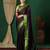 Magenta blended cotton woven zari work saree with blouse